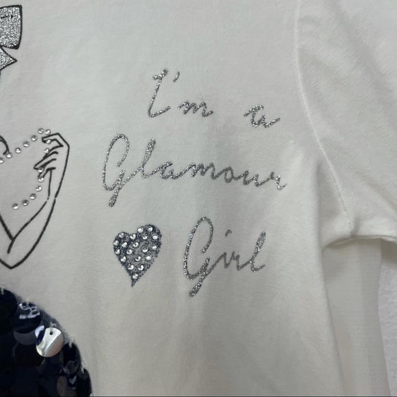 OVS LS Top I’m a Glamour Girl with Sequin size 7/8 - Picture 4 of 9